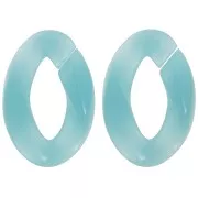 29.5x20mm Oval twisted acrylic link - Lagoon blue x1