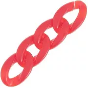 29.5x20mm Oval twisted acrylic link - Red x1