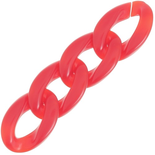 29.5x20mm Oval twisted acrylic link - Red x1