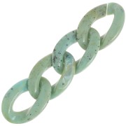 29.5x20mm Oval twisted acrylic link - Grey green - Mottled black x1