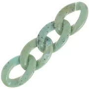 29.5x20mm Oval twisted acrylic link - Grey green - Mottled black x1