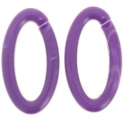 35x19mm Oval acrylic link - Dark purple marble x1