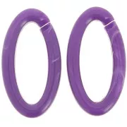 35x19mm Oval acrylic link - Dark purple marble x1