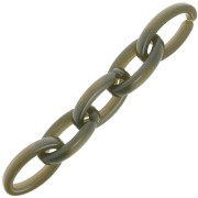 35x19mm Clear Oval acrylic link - Khaki x1|raw }}