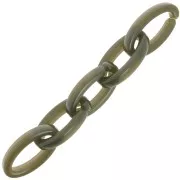35x19mm Clear Oval acrylic link - Khaki x1