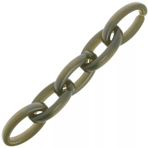 35x19mm Clear Oval acrylic link - Khaki x1