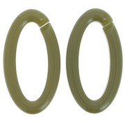 35x19mm Clear Oval acrylic link - Khaki x1