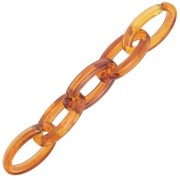 35x19mm Clear Oval acrylic link - Dark Amber Marble x1|raw }}