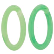35x19mm Clear Oval acrylic link - Marbled light green - Dark green