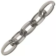35x19mm Clear Oval acrylic link - Grey x1