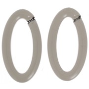 35x19mm Clear Oval acrylic link - Grey x1