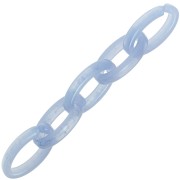 35x19mm Clear Oval acrylic link - Blue-grey marble x1