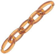 35x19mm Clear Oval acrylic link - Cognac x1