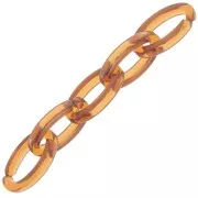 35x19mm Clear Oval acrylic link - Cognac x1