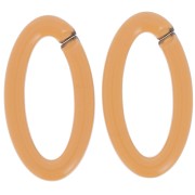 35x19mm Clear Oval acrylic link - Cognac x1