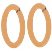 35x19mm Clear Oval acrylic link - Cognac x1