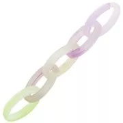 35x19mm Clear Oval acrylic link - Marbled Violet - Green x1