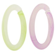 35x19mm Clear Oval acrylic link - Marbled Violet - Green x1
