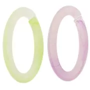 35x19mm Clear Oval acrylic link - Marbled Violet - Green x1