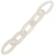 35x19mm Clear Oval acrylic link - Ecru x1