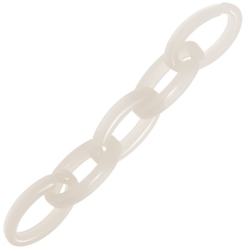 35x19mm Clear Oval acrylic link - Ecru x1