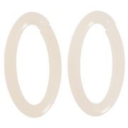35x19mm Clear Oval acrylic link - Ecru x1