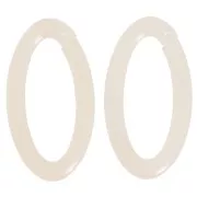 35x19mm Clear Oval acrylic link - Ecru x1