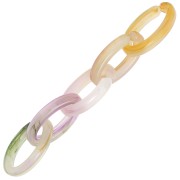 35x19mm Clear Oval acrylic link - Marbled Violet - Green - Brown