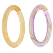 35x19mm Clear Oval acrylic link - Marbled Violet - Green - Brown