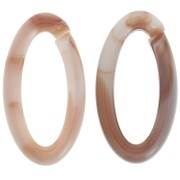 35x19mm Oval acrylic link - Dark brown marble x1