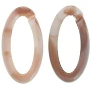 35x19mm Oval acrylic link - Dark brown marble x1