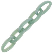 35x19mm Oval acrylic link - Water green marble x1