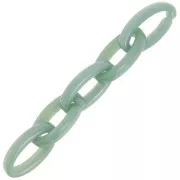 35x19mm Oval acrylic link - Water green marble x1