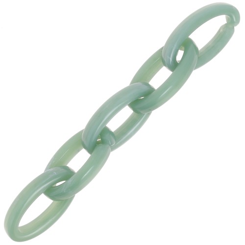 35x19mm Oval acrylic link - Water green marble x1