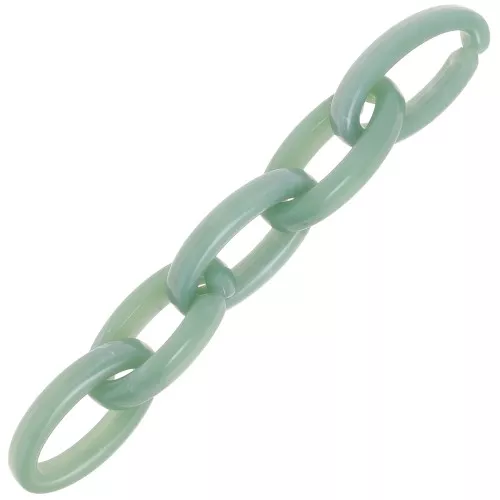 35x19mm Oval acrylic link - Water green marble x1
