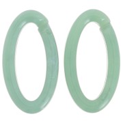 35x19mm Oval acrylic link - Water green marble x1