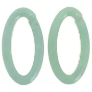 35x19mm Oval acrylic link - Water green marble x1