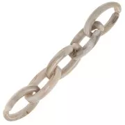 35x19mm Oval acrylic link - Marbled Beige - Dark brown x1