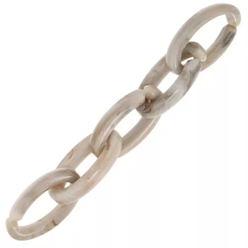 35x19mm Oval acrylic link - Marbled Beige - Dark brown x1