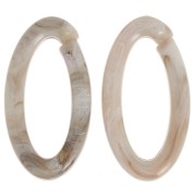 35x19mm Oval acrylic link - Marbled Beige - Dark brown x1