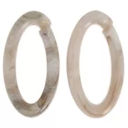 35x19mm Oval acrylic link - Marbled Beige - Dark brown x1