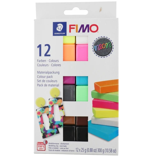 FIMO Effect Set De Iniciación Con 12 Bloques De Arcilla Para Modelar – 57 G Cada Uno, Acabados Metálicos, Brillantes Y Translúcidos (Multicolor)