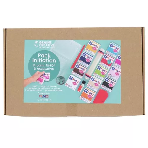 Initiation box - 12 Fimo Soft and Effect loaves and accessories x1