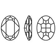 18x13mm Aurora A4120 oval cabochon - Crystal Peach Delite x1