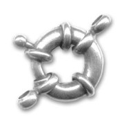 Old silver colored spring ring clasp 15mm|raw }}