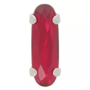 15x5mm Aurora Crystal Set A4161 Long Classical Oval - Rhodium - Ruby x1