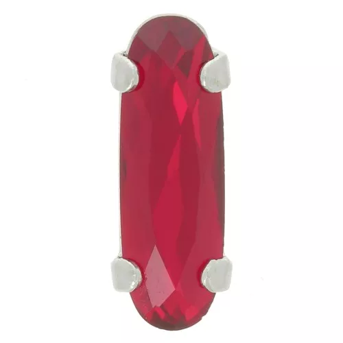 15x5mm Aurora Crystal Set A4161 Long Classical Oval - Rhodium - Ruby x1