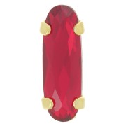 15x5mm Aurora Crystal Set A4161 Long Classical Oval - Gold - Ruby x1|raw }}