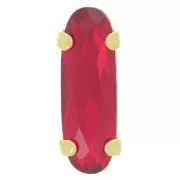 15x5mm Aurora Crystal Set A4161 Long Classical Oval - Gold - Ruby x1