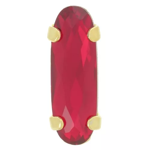 15x5mm Aurora Crystal Set A4161 Long Classical Oval - Gold - Ruby x1